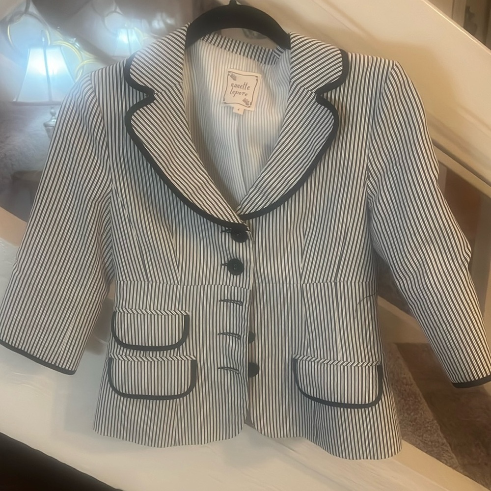 Nanette Lepore coquette striped blazer size 4